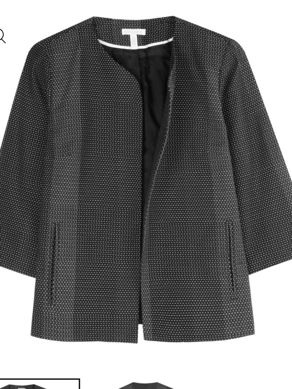 ​Eileen Fisher | Textured Grid Open-Front Boxy Blazer Jacket - XL